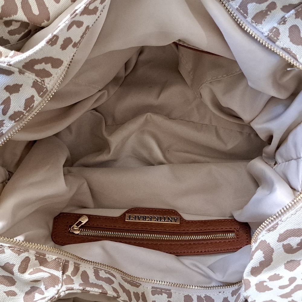 Antik Kraft Canvas Vegan Leather HUGE Animal Print Tote Purse - Picture 8 of 15